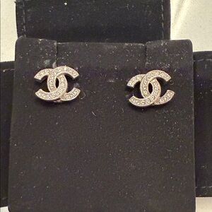 Chanel Pave Stud Earrings